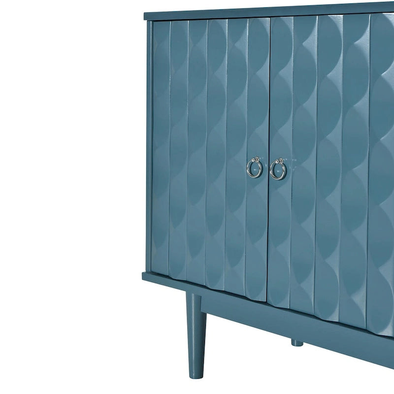 Buffet moderne à 4 portes avec motifs convexes
