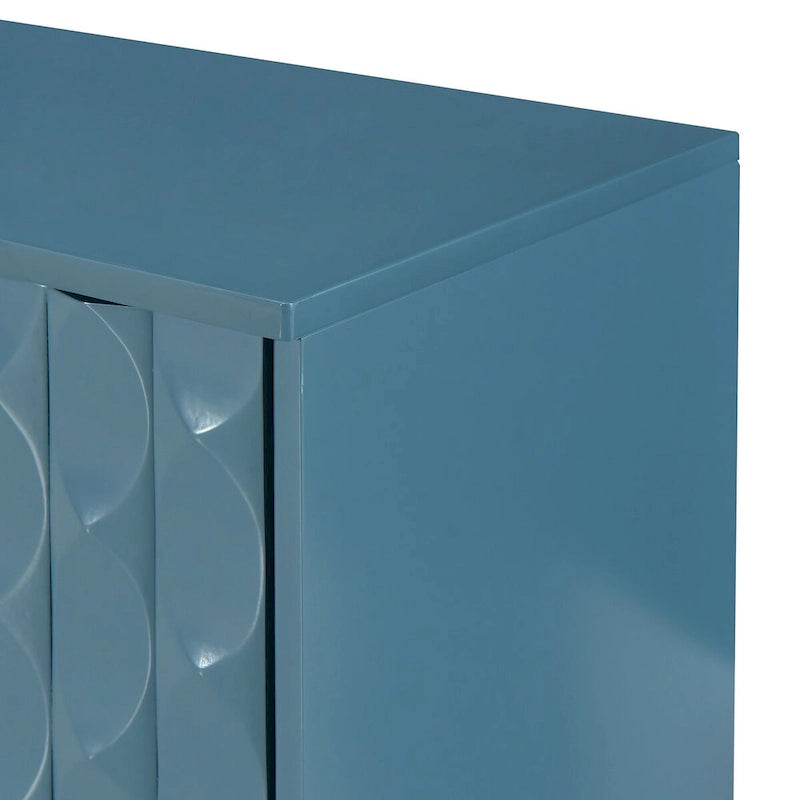 Buffet moderne à 4 portes avec motifs convexes