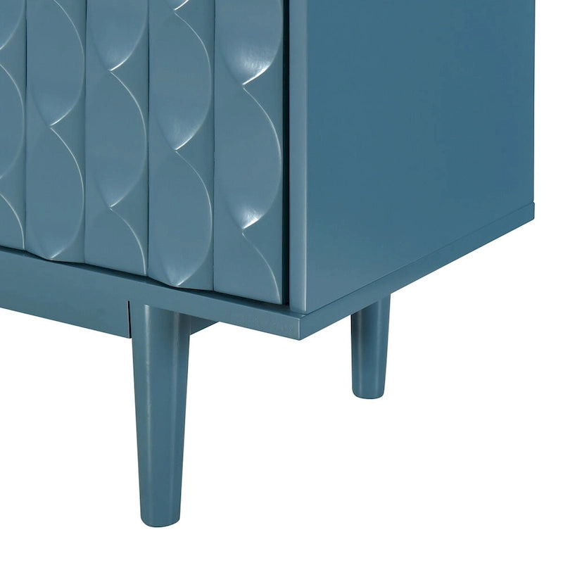 Buffet moderne à 4 portes avec motifs convexes