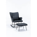 Fauteuil à bascule, Fauteuil planeur, Fauteuil à bascule d'appoint avec coussin lombaire et pouf pour Chambre de bébé/Salon/Chambre à coucher