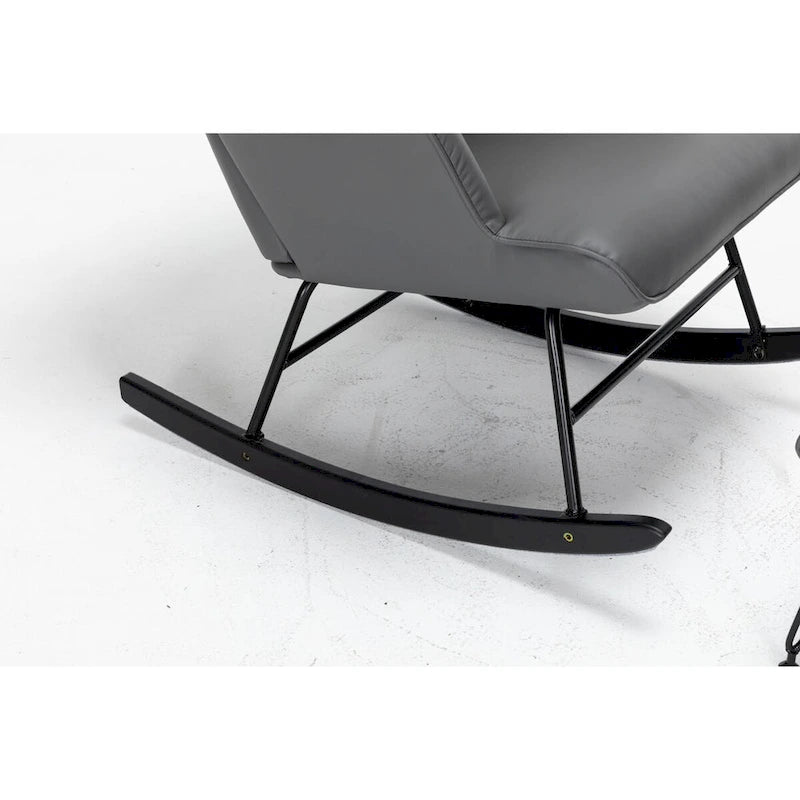 Fauteuil à bascule, Fauteuil planeur, Fauteuil à bascule d'appoint avec coussin lombaire et pouf pour Chambre de bébé/Salon/Chambre à coucher
