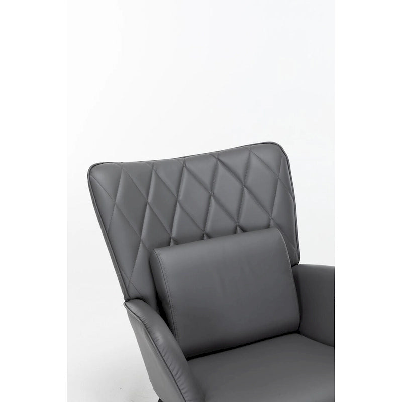 Fauteuil à bascule, Fauteuil planeur, Fauteuil à bascule d'appoint avec coussin lombaire et pouf pour Chambre de bébé/Salon/Chambre à coucher