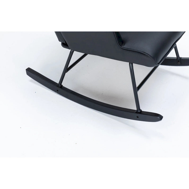 Fauteuil à bascule, Fauteuil planeur, Fauteuil à bascule d'appoint avec coussin lombaire et pouf pour Chambre de bébé/Salon/Chambre à coucher