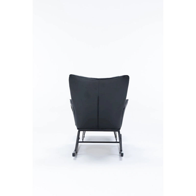 Fauteuil à bascule, Fauteuil planeur, Fauteuil à bascule d'appoint avec coussin lombaire et pouf pour Chambre de bébé/Salon/Chambre à coucher