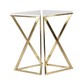 Tables d'appoint en métal avec plateau en marbre – Lot de 2 dorées – Roche River Decor