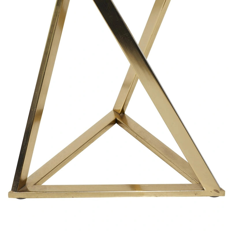Tables d'appoint en métal avec plateau en marbre – Lot de 2 dorées – Roche River Decor