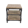 Table d'appoint latérale Wood 2 étagères – Marron – Roche River Decor