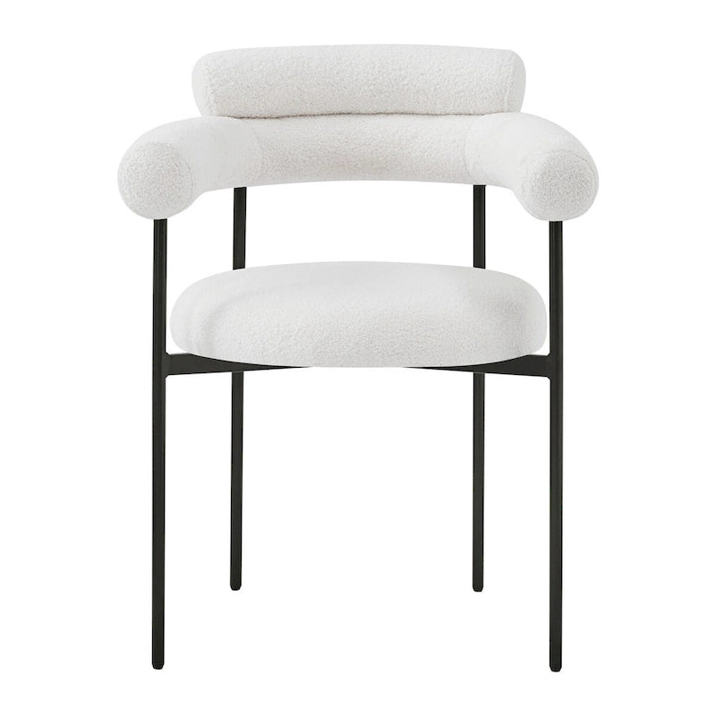 Chaises de salle à manger rembourrées avec accoudoirs et pieds en métal pour la maison, la cuisine, le salon (lot de 2)