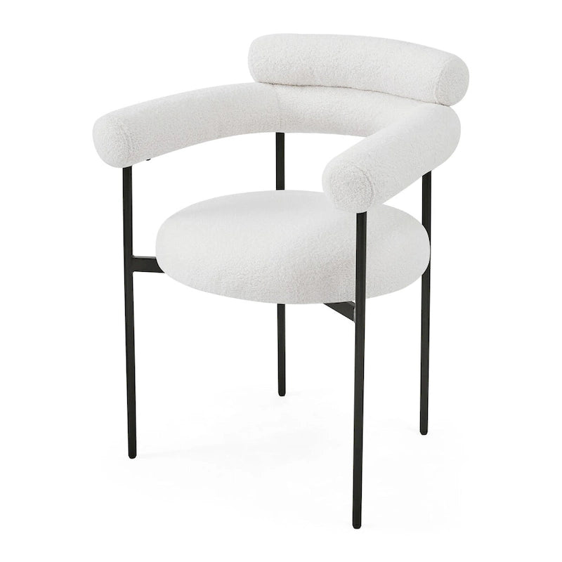 Chaises de salle à manger rembourrées avec accoudoirs et pieds en métal pour la maison, la cuisine, le salon (lot de 2)
