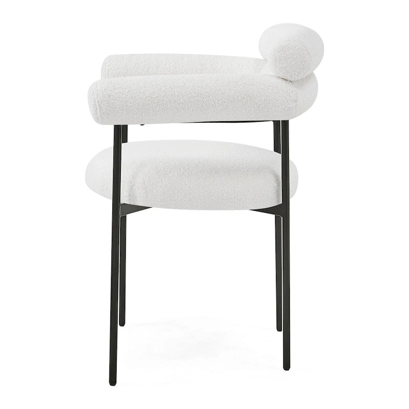 Chaises de salle à manger rembourrées avec accoudoirs et pieds en métal pour la maison, la cuisine, le salon (lot de 2)