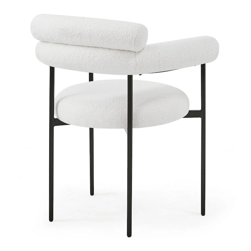 Chaises de salle à manger rembourrées avec accoudoirs et pieds en métal pour la maison, la cuisine, le salon (lot de 2)