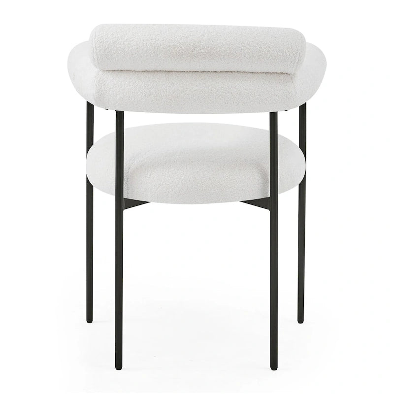 Chaises de salle à manger rembourrées avec accoudoirs et pieds en métal pour la maison, la cuisine, le salon (lot de 2)