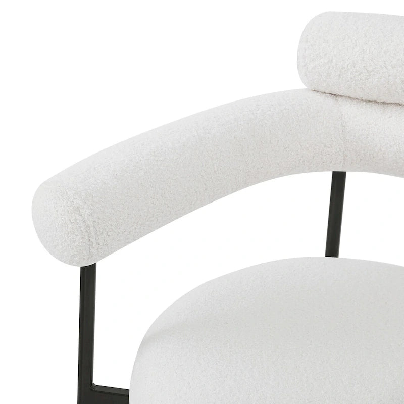 Chaises de salle à manger rembourrées avec accoudoirs et pieds en métal pour la maison, la cuisine, le salon (lot de 2)