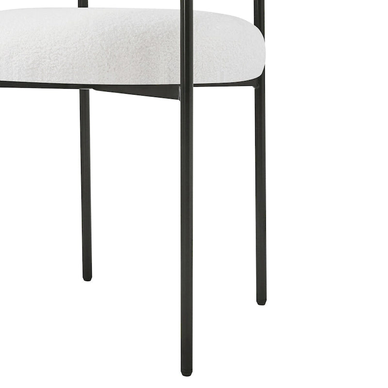 Chaises de salle à manger rembourrées avec accoudoirs et pieds en métal pour la maison, la cuisine, le salon (lot de 2)