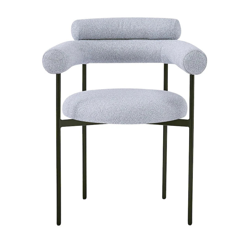 Chaises de salle à manger rembourrées avec accoudoirs et pieds en métal pour la maison, la cuisine, le salon (lot de 2)