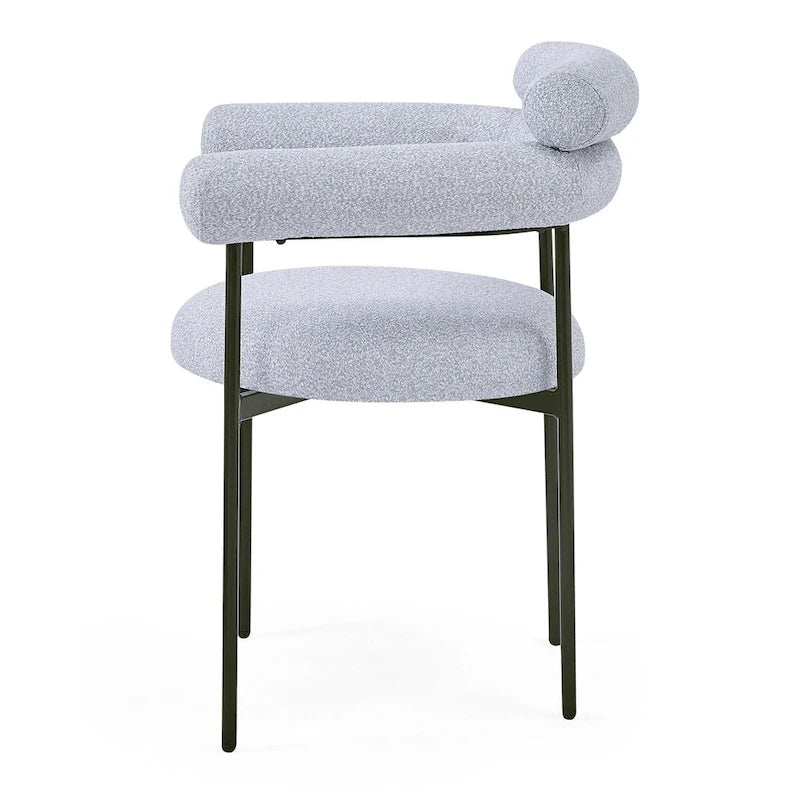 Chaises de salle à manger rembourrées avec accoudoirs et pieds en métal pour la maison, la cuisine, le salon (lot de 2)