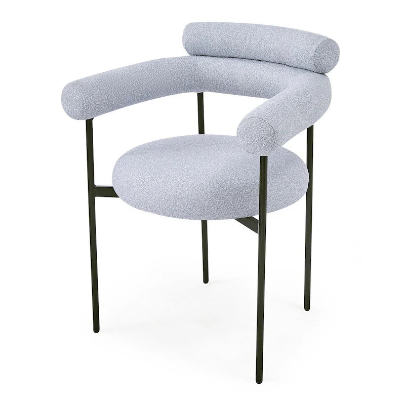 Chaises de salle à manger rembourrées avec accoudoirs et pieds en métal pour la maison, la cuisine, le salon (lot de 2)