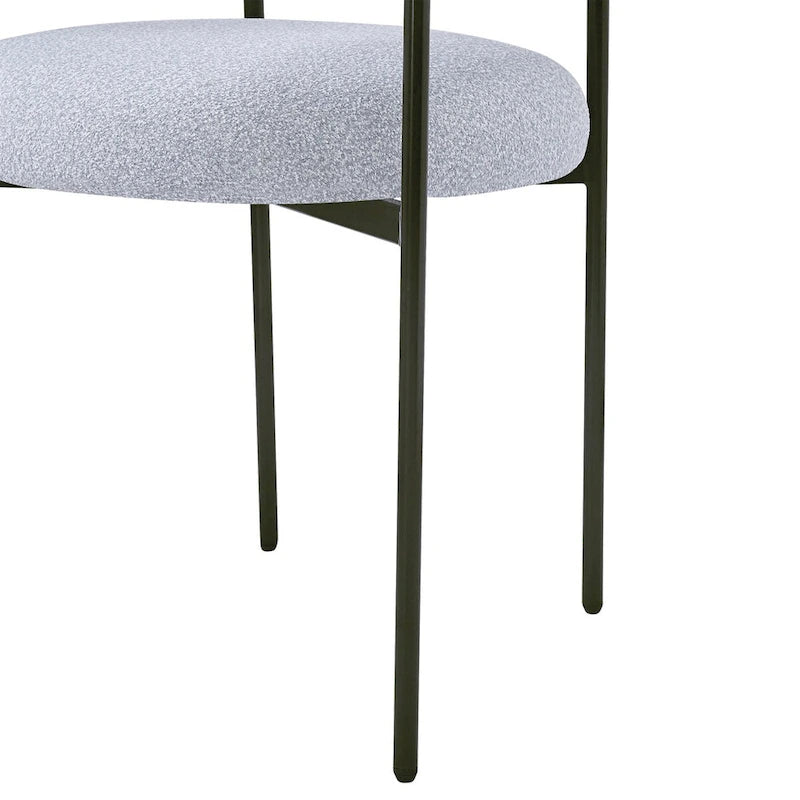 Chaises de salle à manger rembourrées avec accoudoirs et pieds en métal pour la maison, la cuisine, le salon (lot de 2)