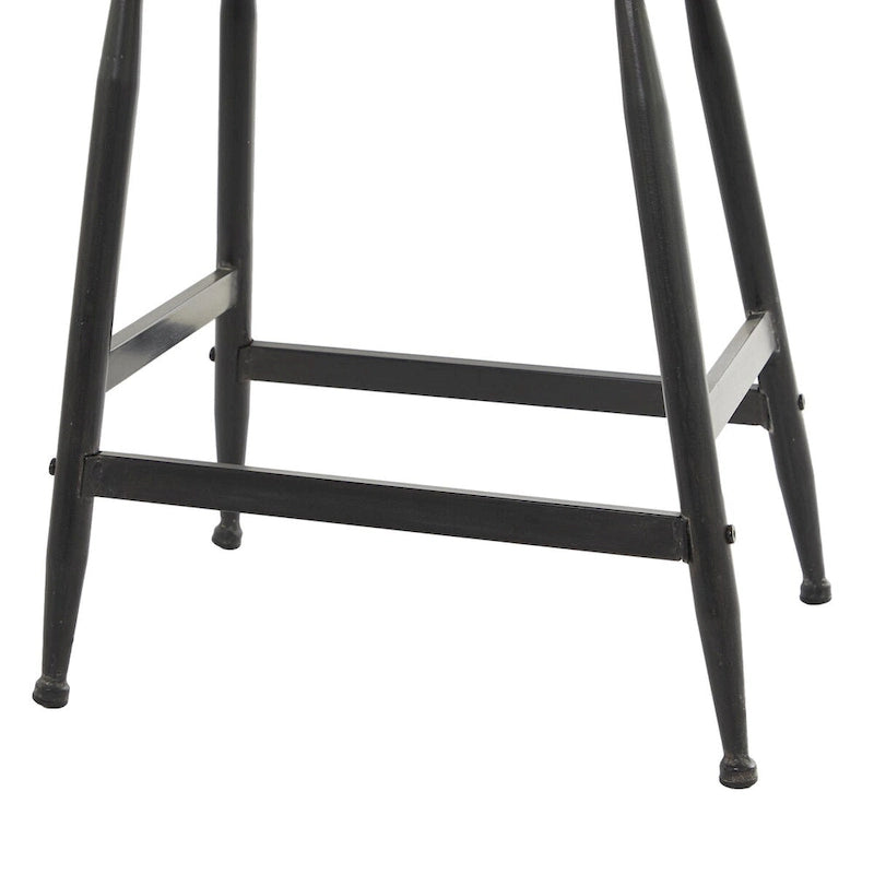 Tabouret de comptoir en métal avec plateau en bois brun - Noir - Décor Roche River