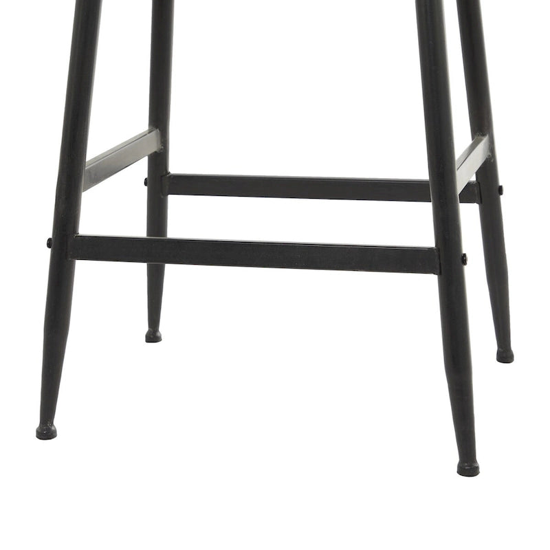 Tabouret de comptoir en métal avec plateau en bois brun - Noir - Décor Roche River