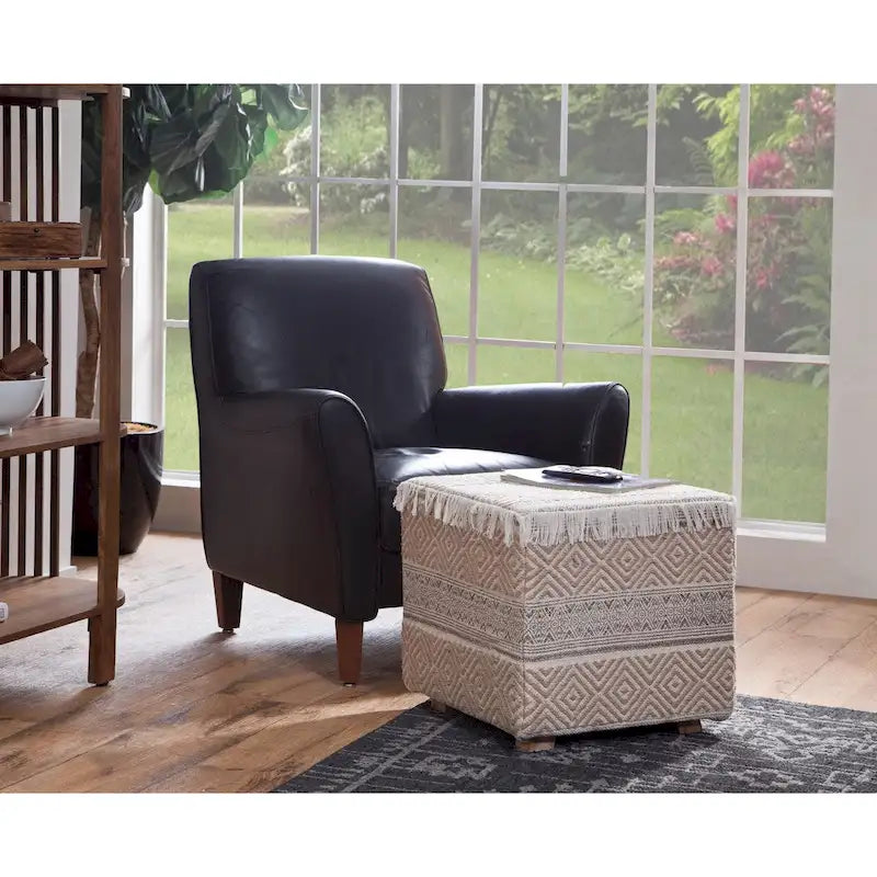 Tabouret de rangement carré rembourré Mazatlan