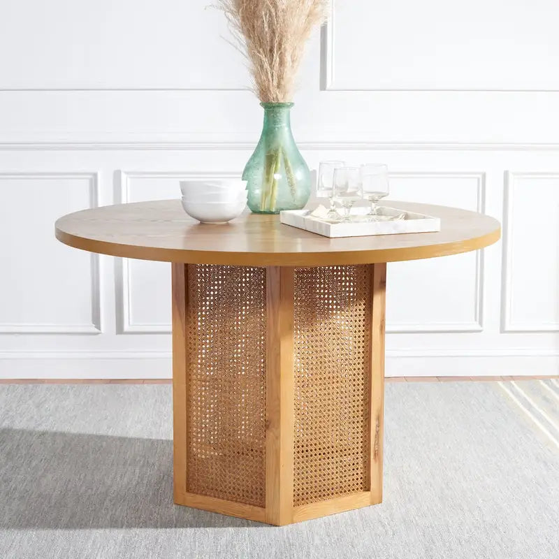 Table à manger en rotin Mozell SAFAVIEH - 47,3 L x 47,3 P x 28,8 H - 47Wx47Px29H