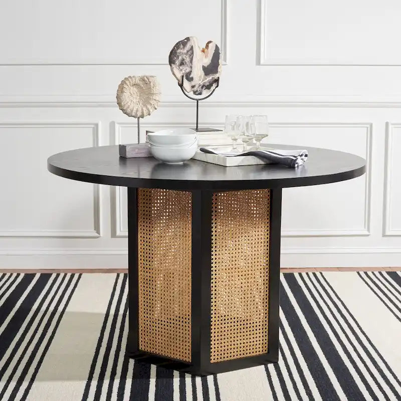 Table à manger en rotin Mozell SAFAVIEH - 47,3 L x 47,3 P x 28,8 H - 47Wx47Px29H