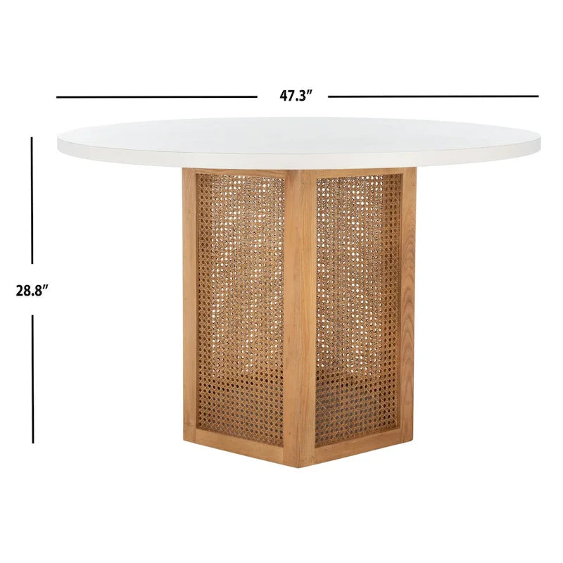 Table à manger en rotin Mozell SAFAVIEH - 47,3 L x 47,3 P x 28,8 H - 47Wx47Px29H