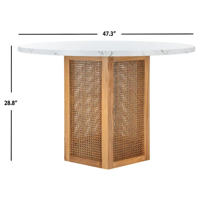 Table à manger en rotin Mozell SAFAVIEH - 47,3 L x 47,3 P x 28,8 H - 47Wx47Px29H