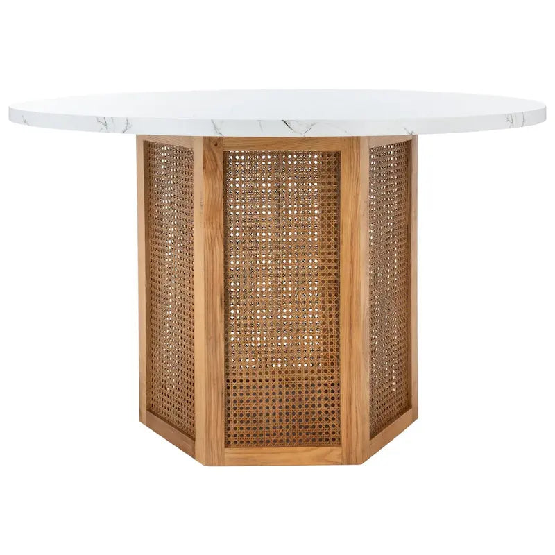 Table à manger en rotin Mozell SAFAVIEH - 47,3 L x 47,3 P x 28,8 H - 47Wx47Px29H