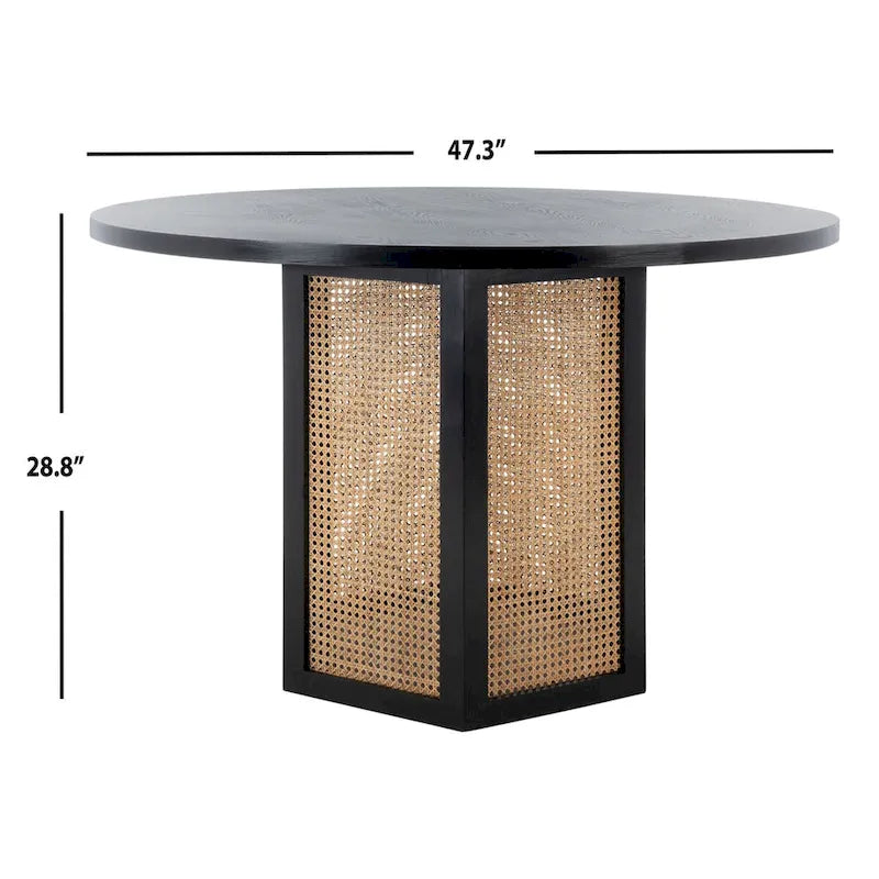 Table à manger en rotin Mozell SAFAVIEH - 47,3 L x 47,3 P x 28,8 H - 47Wx47Px29H