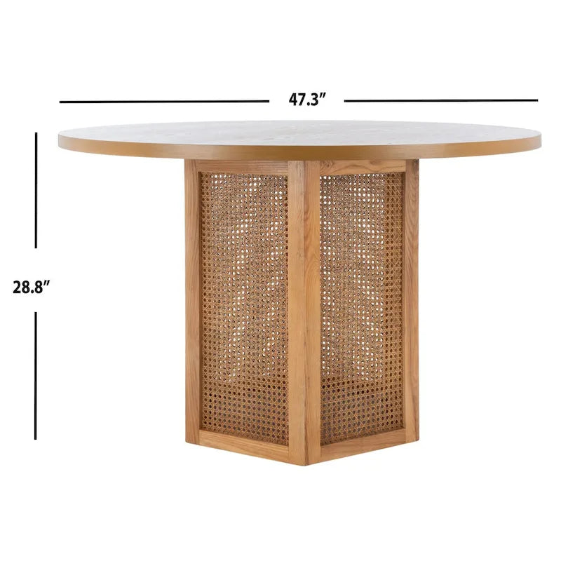 Table à manger en rotin Mozell SAFAVIEH - 47,3 L x 47,3 P x 28,8 H - 47Wx47Px29H