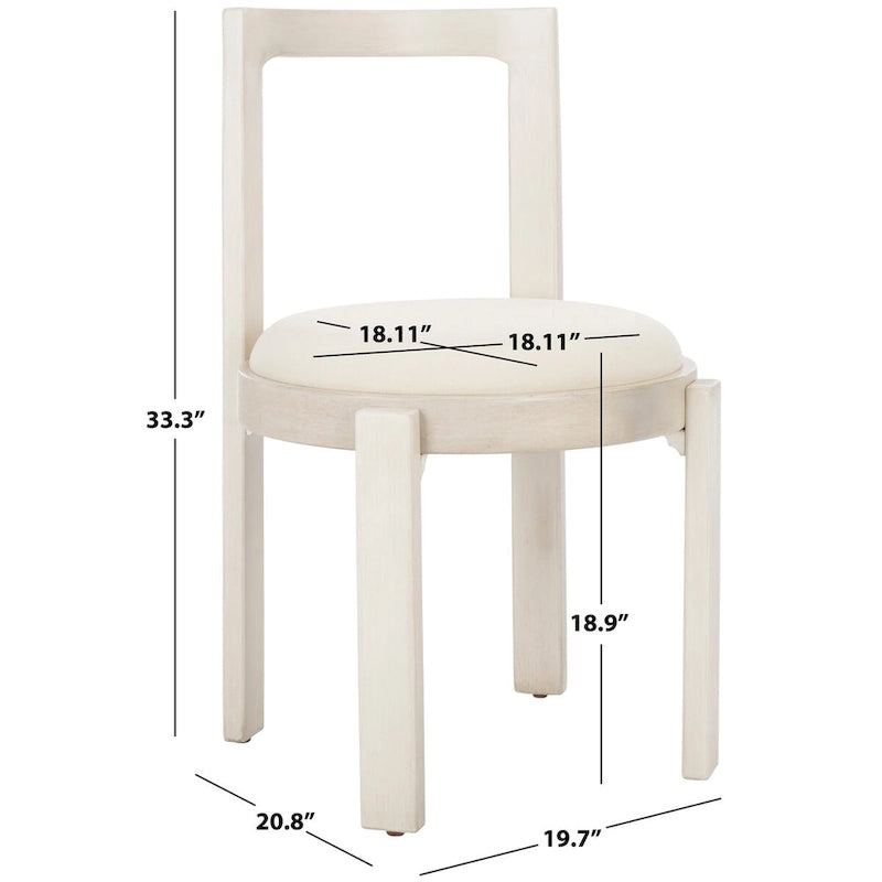 Chaise de salle à manger ronde SAFAVIEH Home Estes 19 pouces [LOT de 2] - 20Lx21Px33H