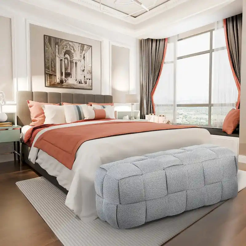 Grand banc de rangement moderne en tissu respirant 3D