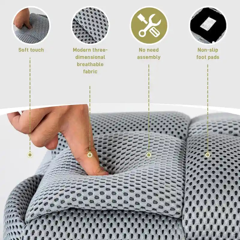 Grand banc de rangement moderne en tissu respirant 3D