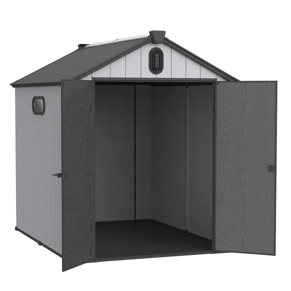 Abri de jardin en résine toutes saisons avec plancher, 1,8 m x 1,2 m/1,8 m x 2,4 m/2,4 m x 1,8 m/2,4 m x 3 m, Spire Tool Shed