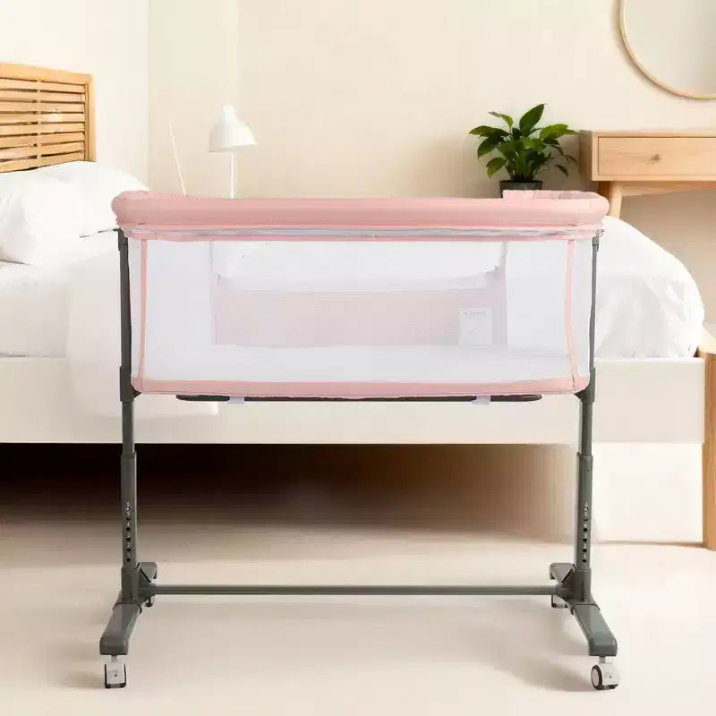 Berceau pour bébé avec roulettes 鈥?Beige / Gris / Rose, Cododo, pour 1 bébé