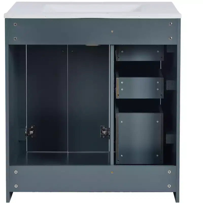 Meuble-lavabo de salle de bain 30 pouces à vasque simple avec armoire et 3 tiroirs – Noir / Bleu / Vert / Indigo / Blanc