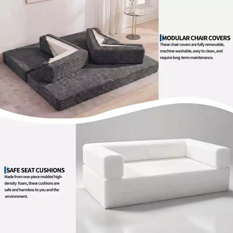 80,7 Canapé-lit convertible 5-en-1 – Corduroy, 544 kg, Aucun assemblage requis