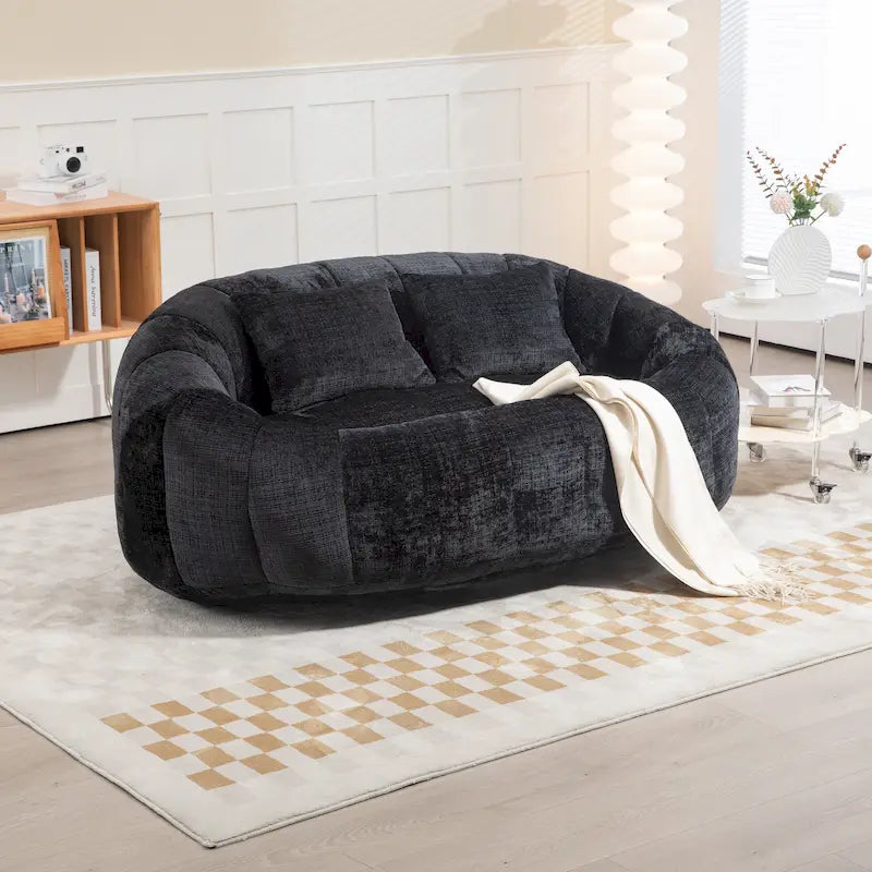 GDFStudio - Canapé paresseux 2 places en chenille Laurel avec mousse haute densité et confort surdimensionné