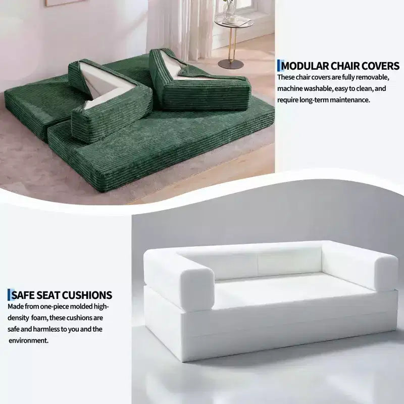 80,7 Canapé-lit convertible 5-en-1 – Corduroy, 544 kg, Aucun assemblage requis