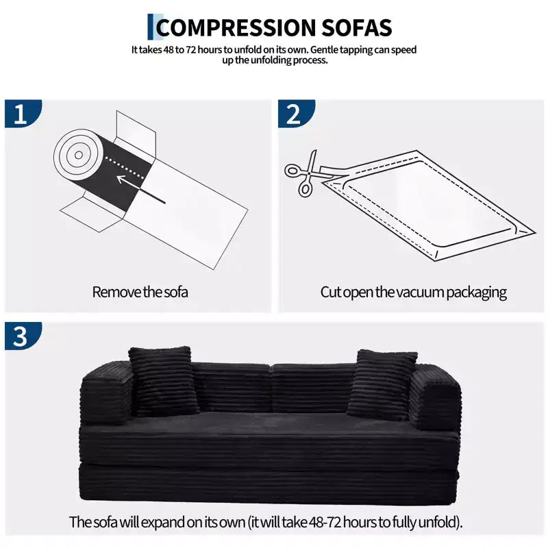 80,7 Canapé-lit convertible 5-en-1 – Corduroy, 544 kg, Aucun assemblage requis