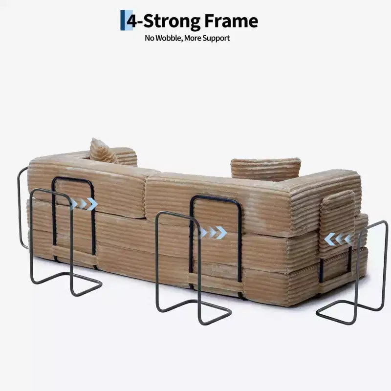 80,7 Canapé-lit convertible 5-en-1 – Corduroy, 544 kg, Aucun assemblage requis