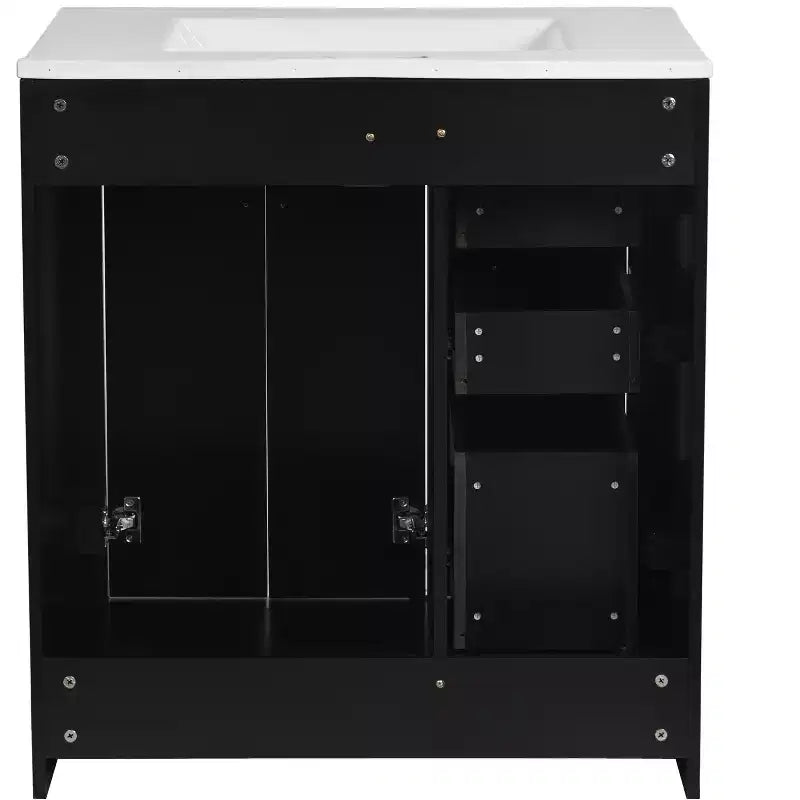 Meuble-lavabo de salle de bain 30 pouces à vasque simple avec armoire et 3 tiroirs – Noir / Bleu / Vert / Indigo / Blanc