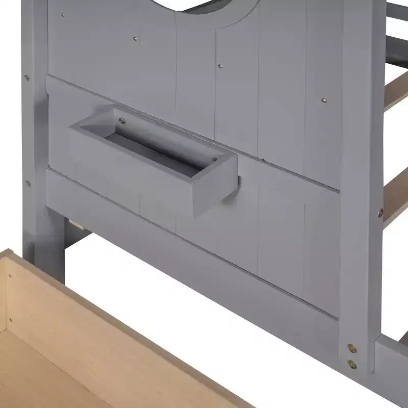 Lit cabane en bois double/complet avec 2 tiroirs, lit pour enfants avec étagère de rangement - ModernLuxe