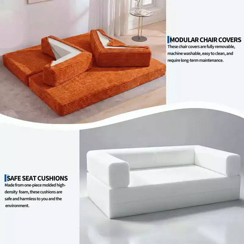 80,7 Canapé-lit convertible 5-en-1 – Corduroy, 544 kg, Aucun assemblage requis