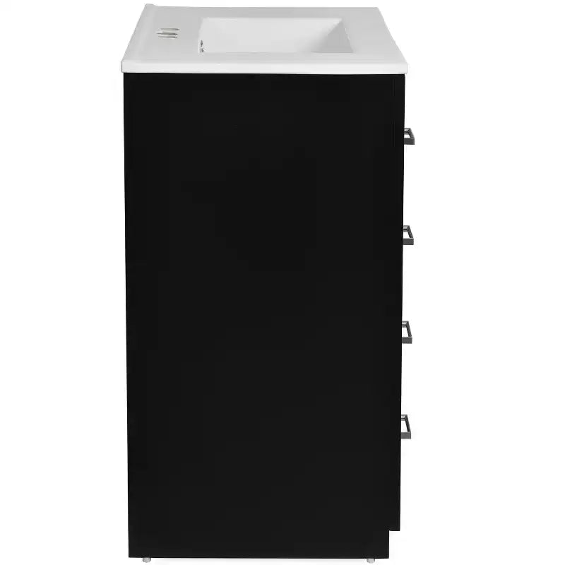 Meuble-lavabo de salle de bain 30 pouces à vasque simple avec armoire et 3 tiroirs – Noir / Bleu / Vert / Indigo / Blanc